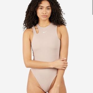 Nike Taupe Bodysuit with Cut-Out NWT